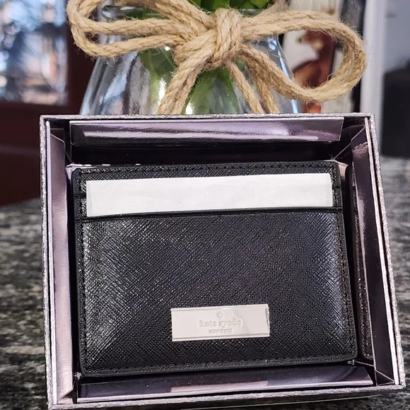 Kate Spade Kenzie Black Saffiano Card Holder- KKO45 - Picture 3 of 3
